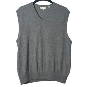 Peter Millar Men's XL 100% Pure Cashmere V-Neck Sweater Vest Gray Career Wear